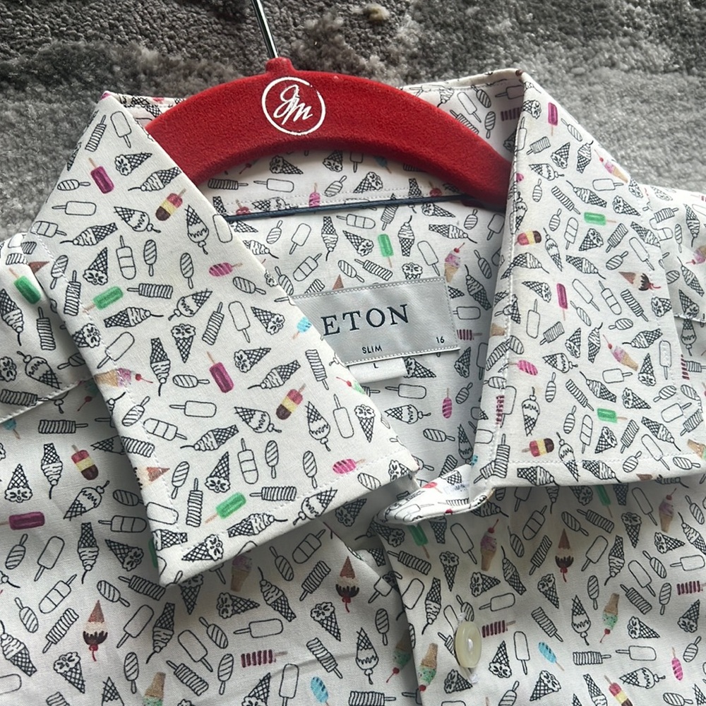 Eton Long Sleeve “Ice Cream” Dress Shirt